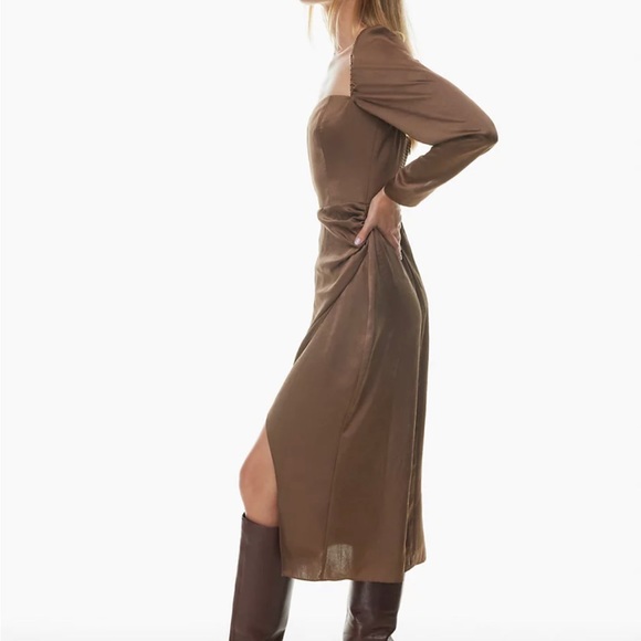 Wilfred Anfora Satin Midi Dress Size 8 - Picture 2 of 5